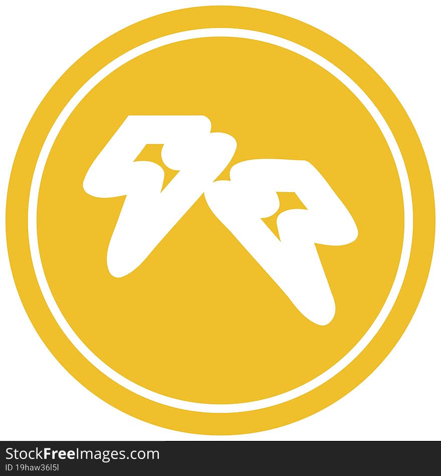 lightning bolts circular icon