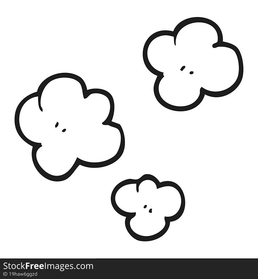 Black And White Cartoon Smoke Cloud Symbol