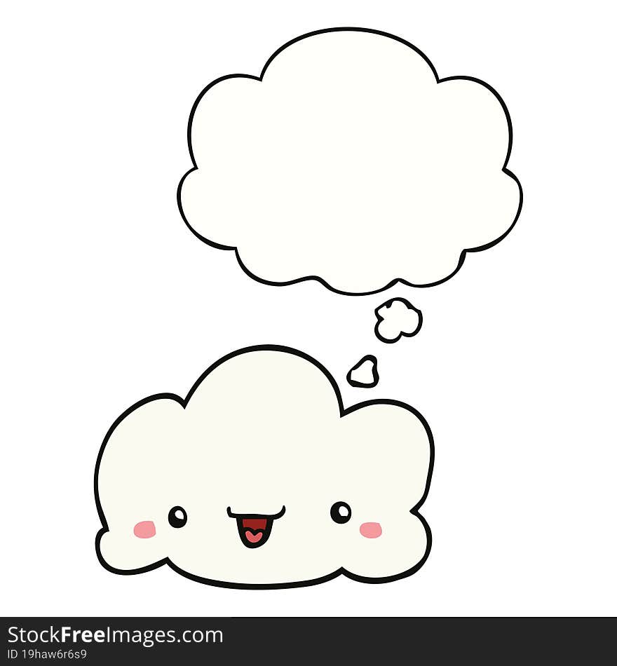 cartoon cloud and thought bubble