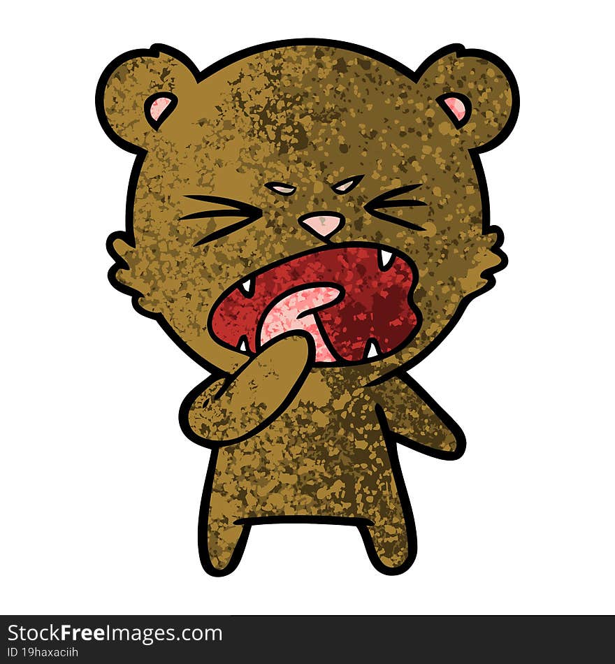 angry cartoon bear shouting. angry cartoon bear shouting