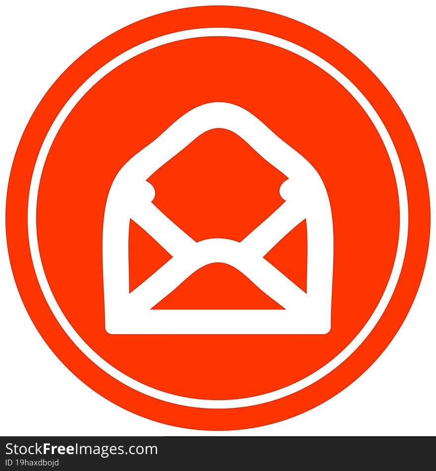 envelope letter circular icon symbol