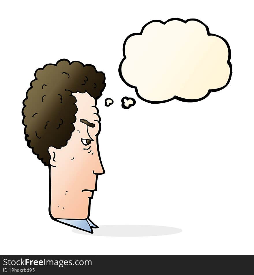 Cartoon Annoyed Man With Thought Bubble