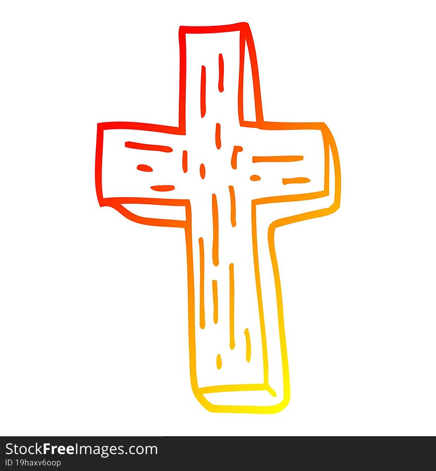 Warm Gradient Line Drawing Cartoon Anti Vampire Cross