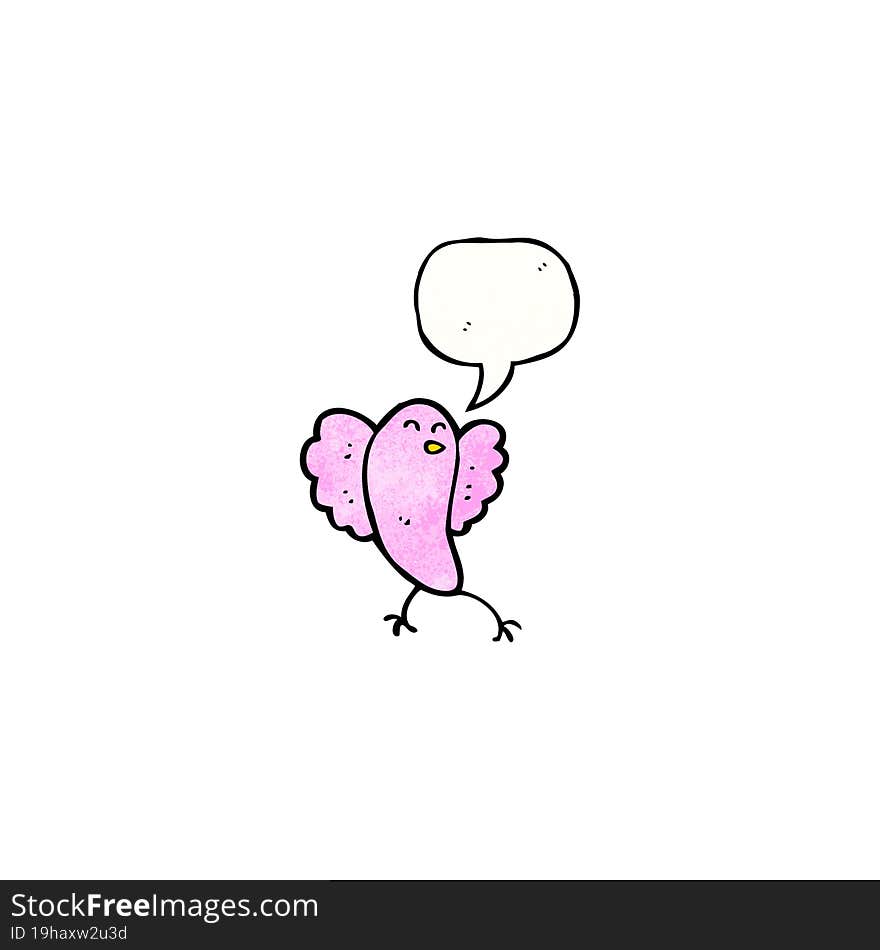 little pink bird cartoon