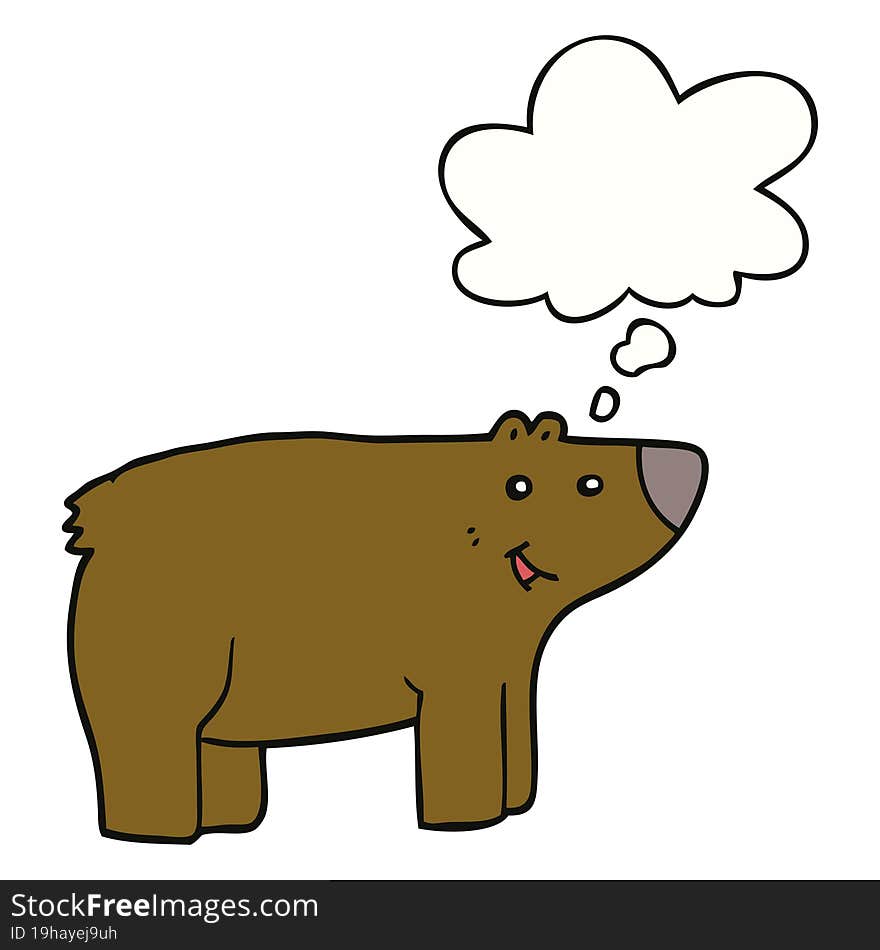 cartoon bear and thought bubble