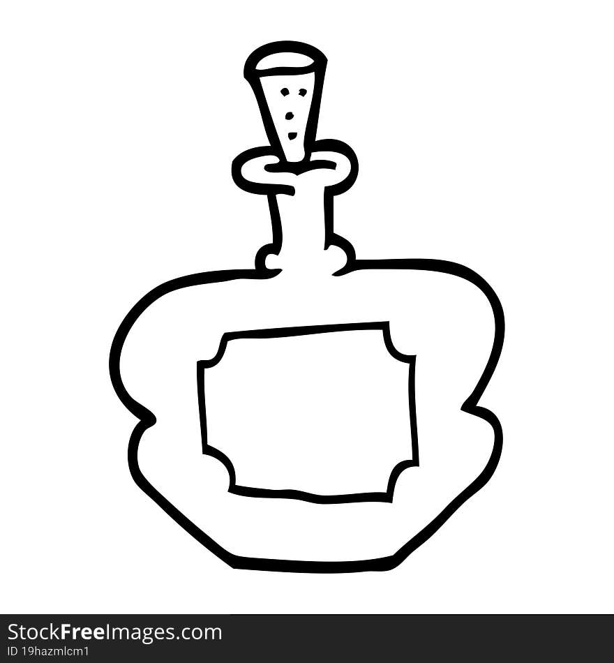 Line Drawing Cartoon Perfume Bottle