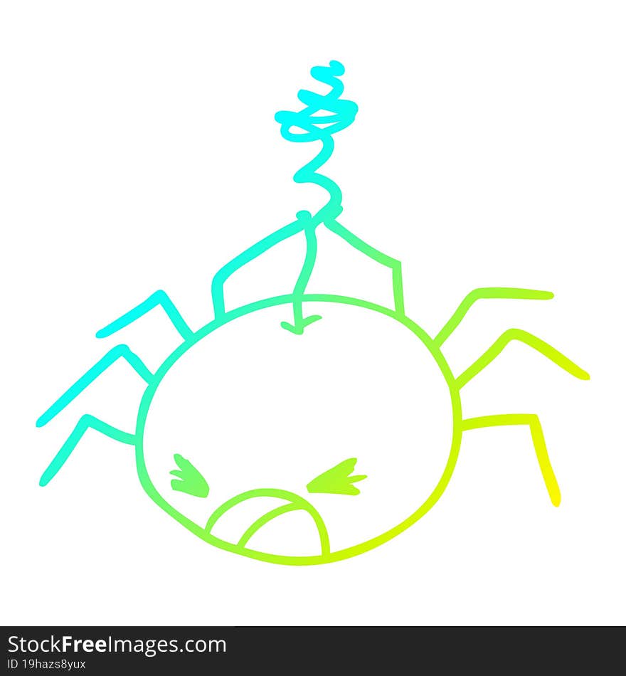 cold gradient line drawing halloween spider