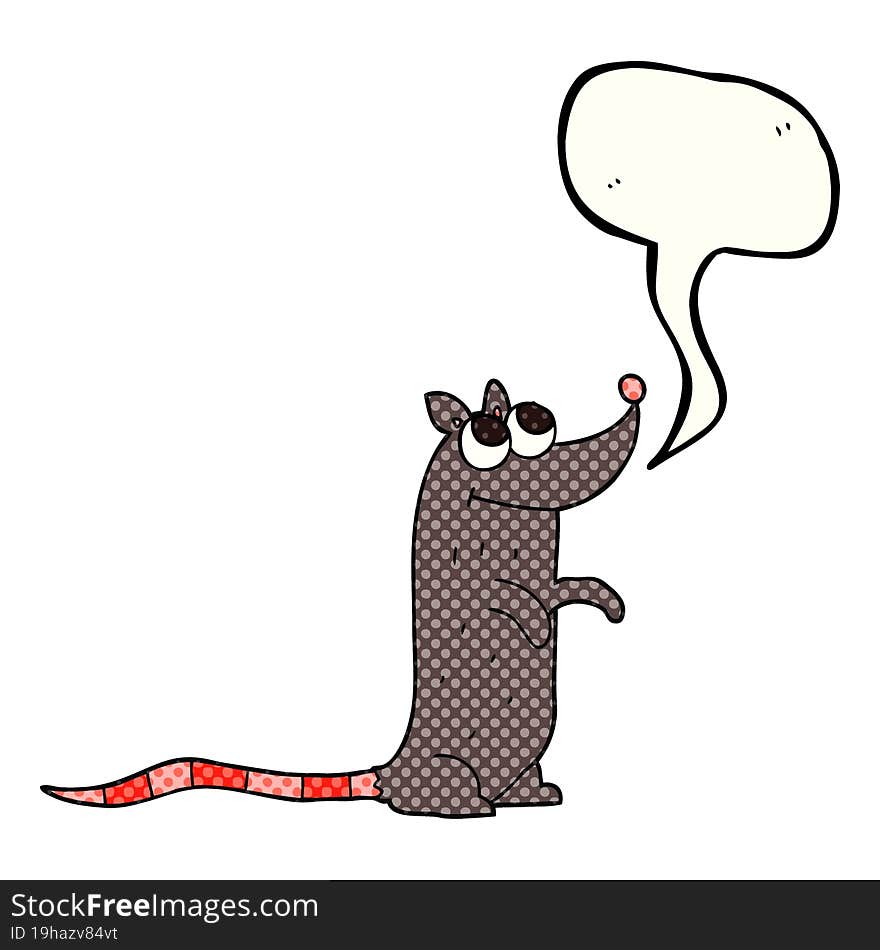 freehand drawn comic book speech bubble cartoon rat