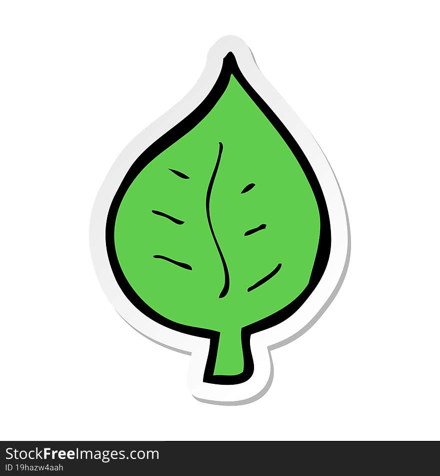 sticker of a cartoon leaf symbol