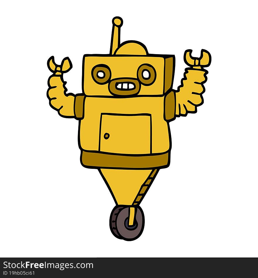 cartoon doodle robot