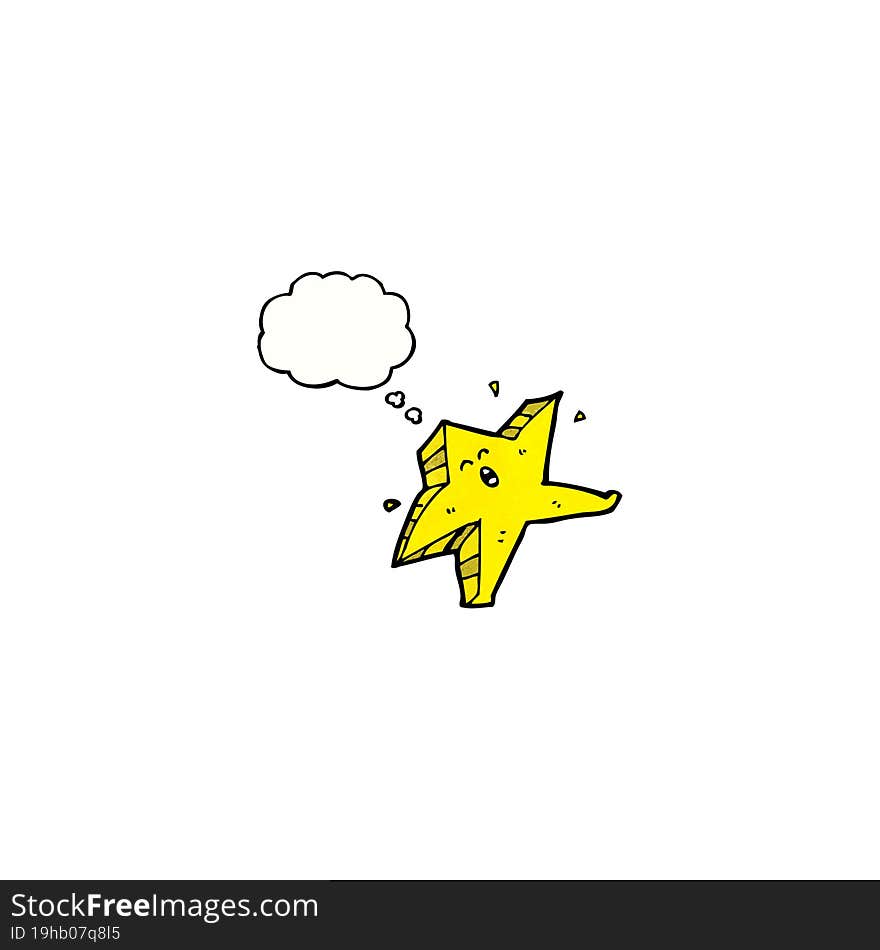 cartoon star with thought bubble