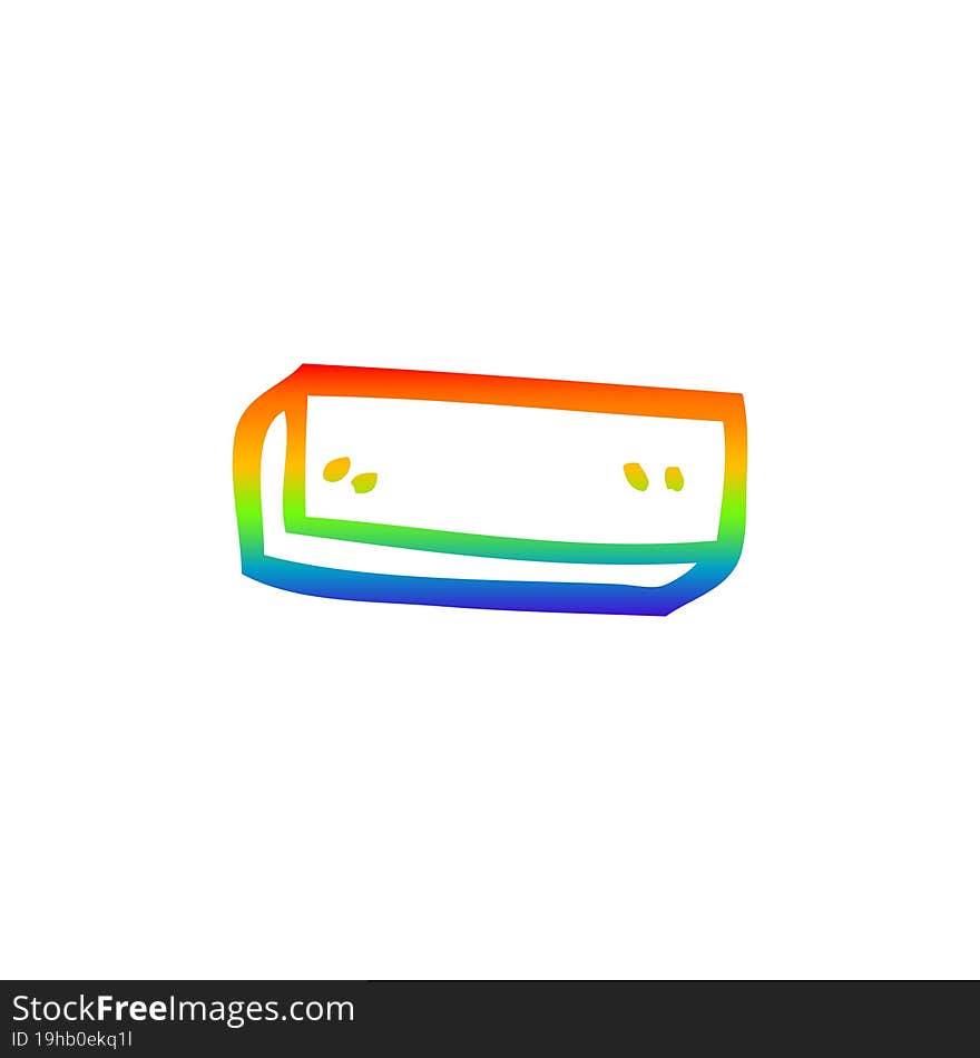 Rainbow Gradient Line Drawing Cartoon Minus Symbol