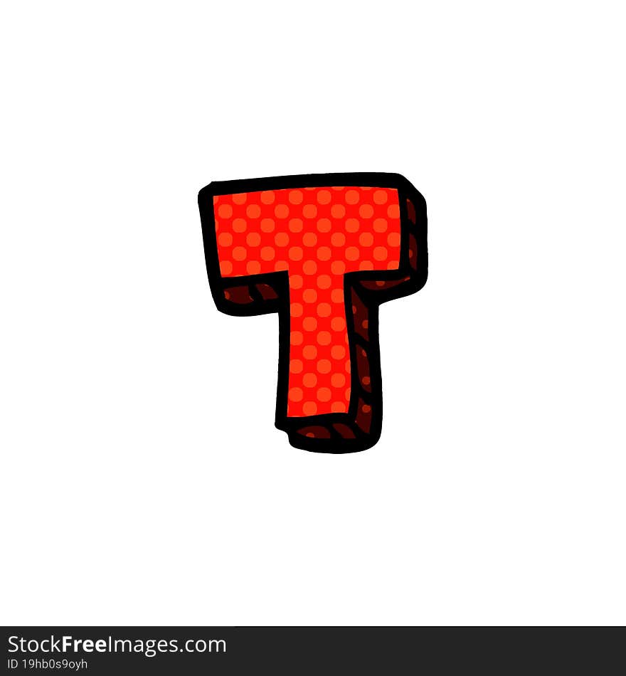 cartoon doodle letter t