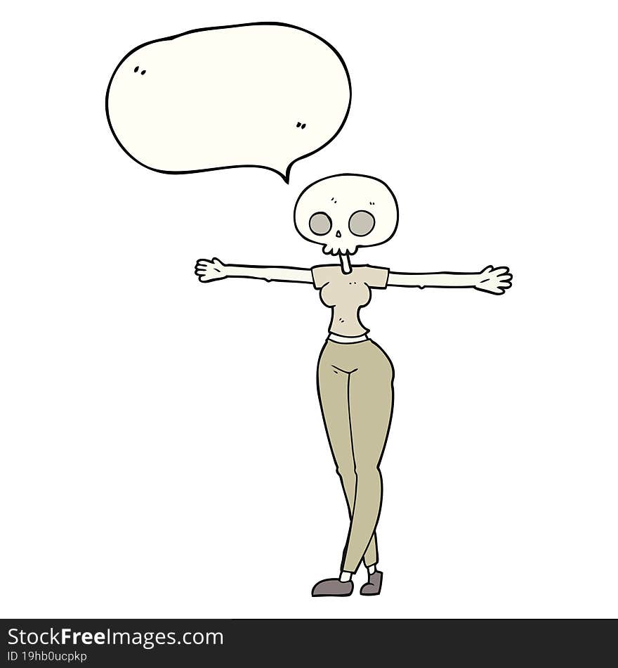 Speech Bubble Cartoon Zombie Woman