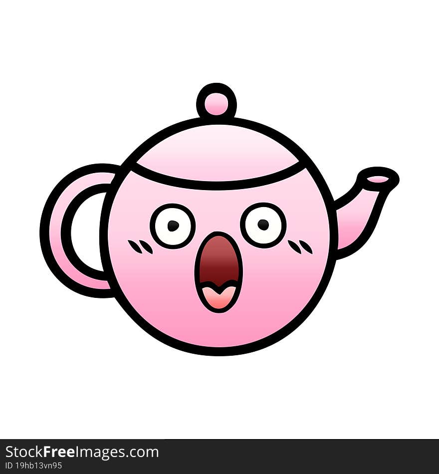 gradient shaded cartoon teapot