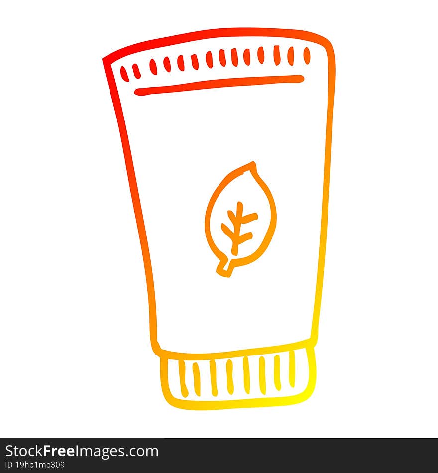 Warm Gradient Line Drawing Cartoon Of Moisturiser