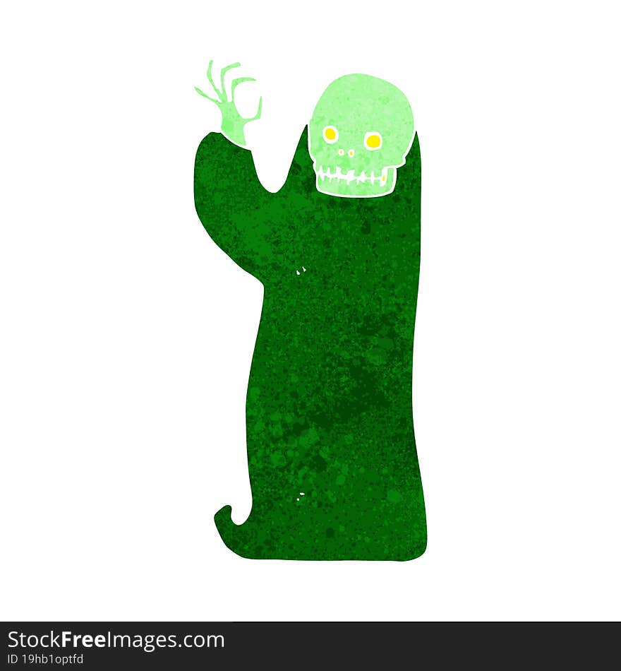 cartoon waving halloween ghoul