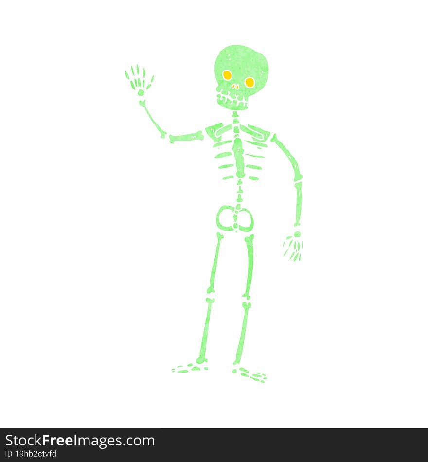 Cartoon Waving Skeleton