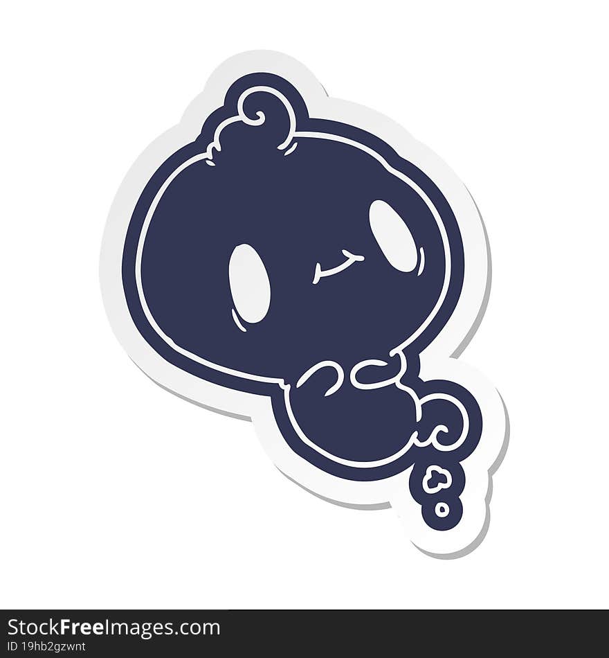 cartoon sticker of a kawaii cute ghost