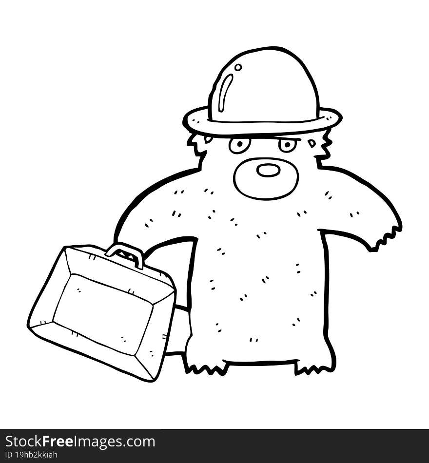 Cartoon Business Bear