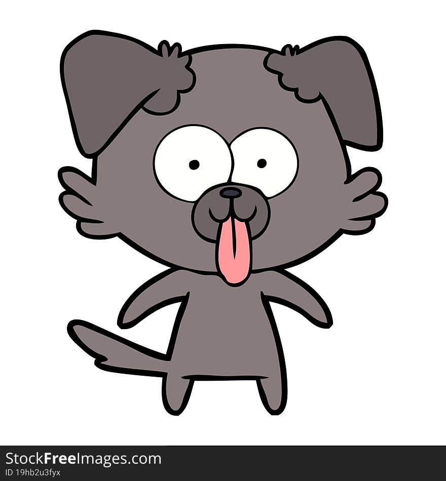 cartoon dog with tongue sticking out. cartoon dog with tongue sticking out