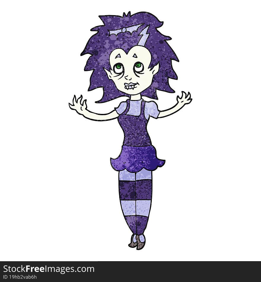 textured cartoon vampire girl