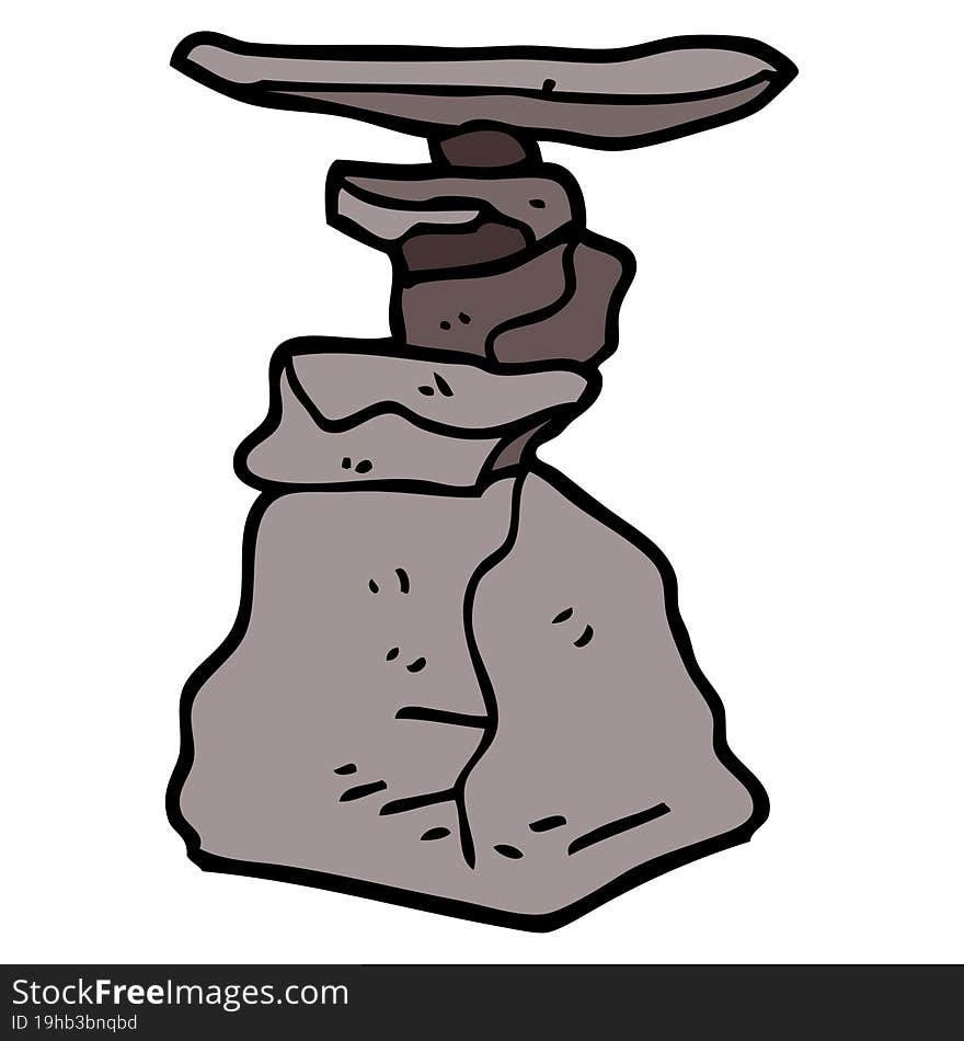 cartoon doodle stacked rocks