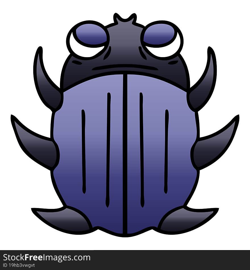 gradient shaded quirky cartoon beetle. gradient shaded quirky cartoon beetle