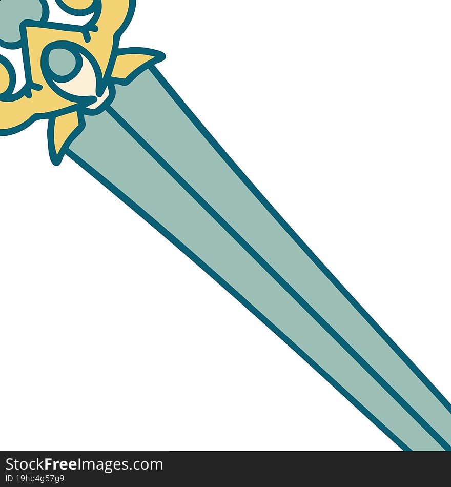 Tattoo Style Icon Of Dagger