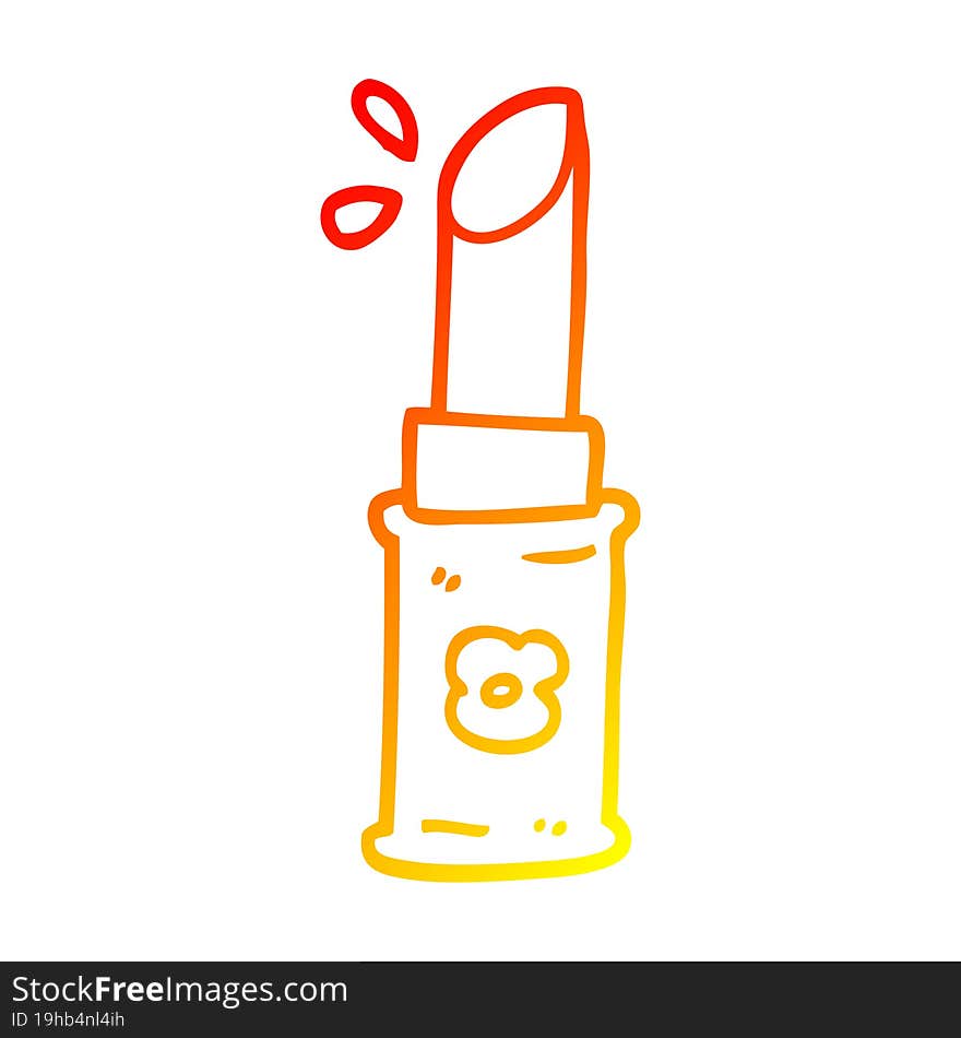 warm gradient line drawing of a cartoon lipstick