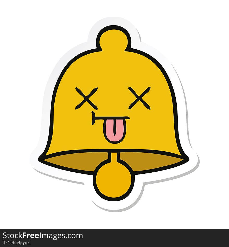 sticker of a cute cartoon bell