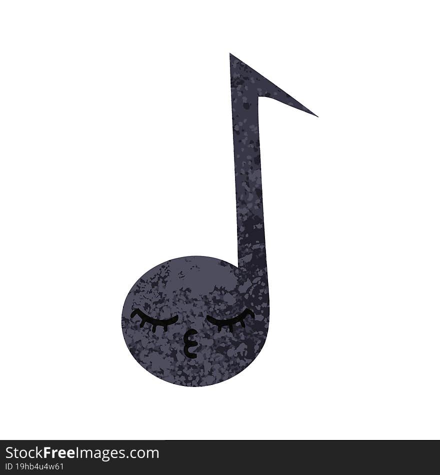 retro illustration style cartoon musical note