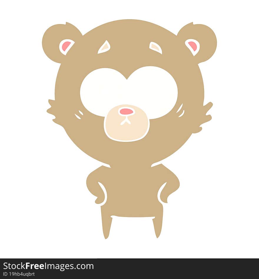 Surprised Bear Flat Color Style Cartoon