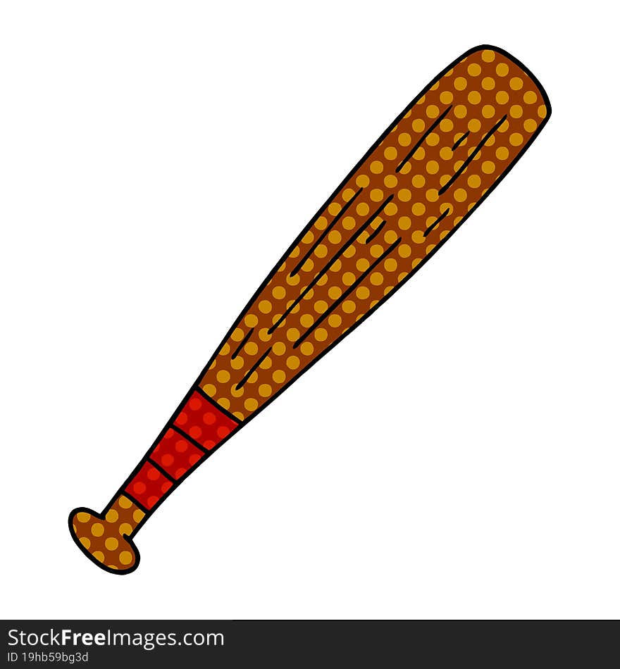 hand drawn cartoon doodle of a baseball bat