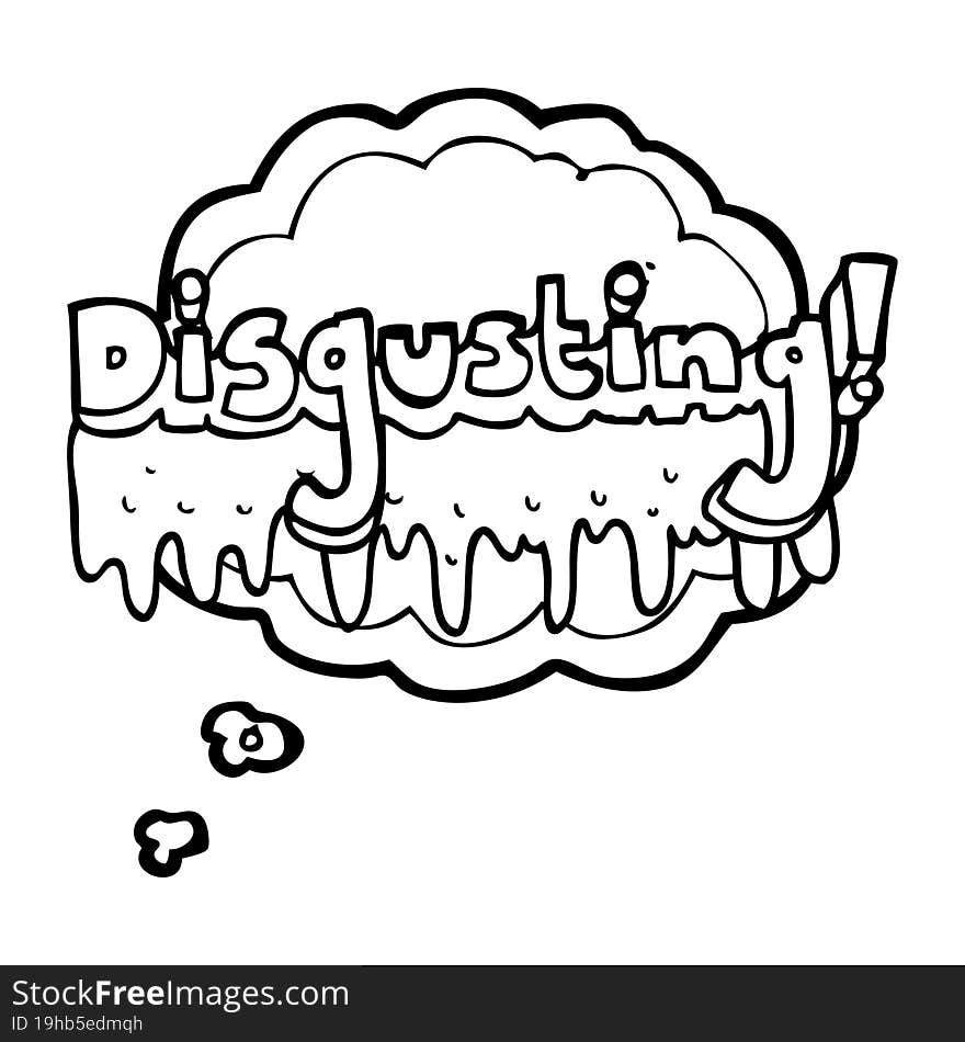 Thought Bubble Cartoon Disgusting Symbol