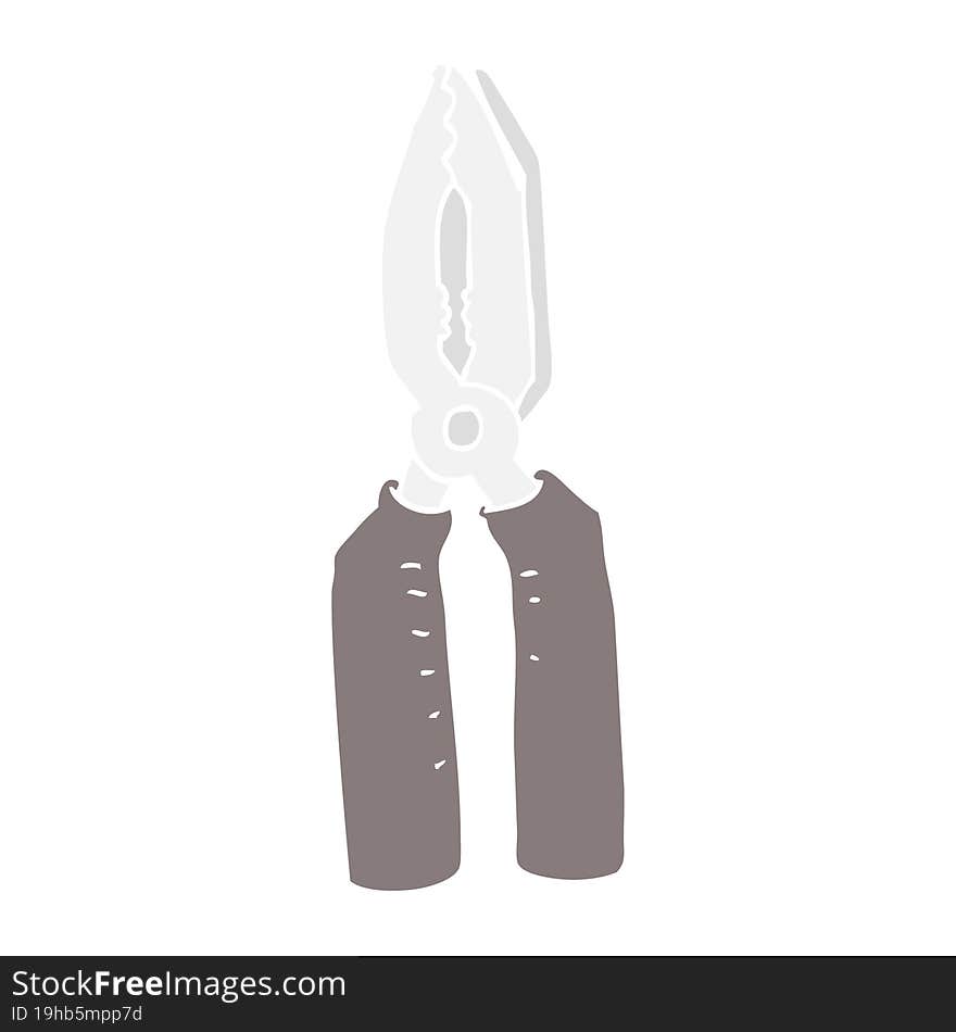 flat color illustration of a cartoon pliers