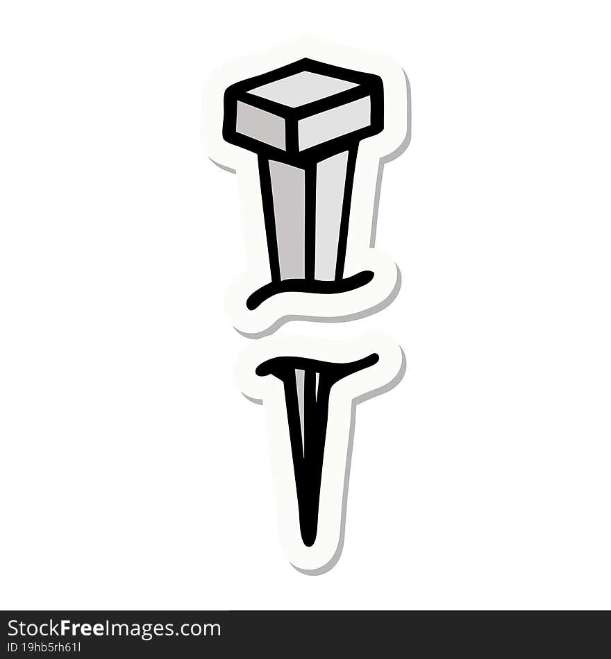 sticker of tattoo in traditional style of iron nail. sticker of tattoo in traditional style of iron nail