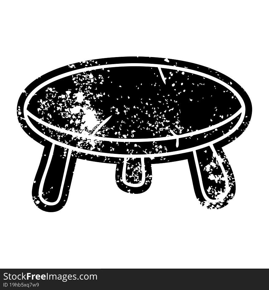 Grunge Icon Drawing Of A Wooden Stool