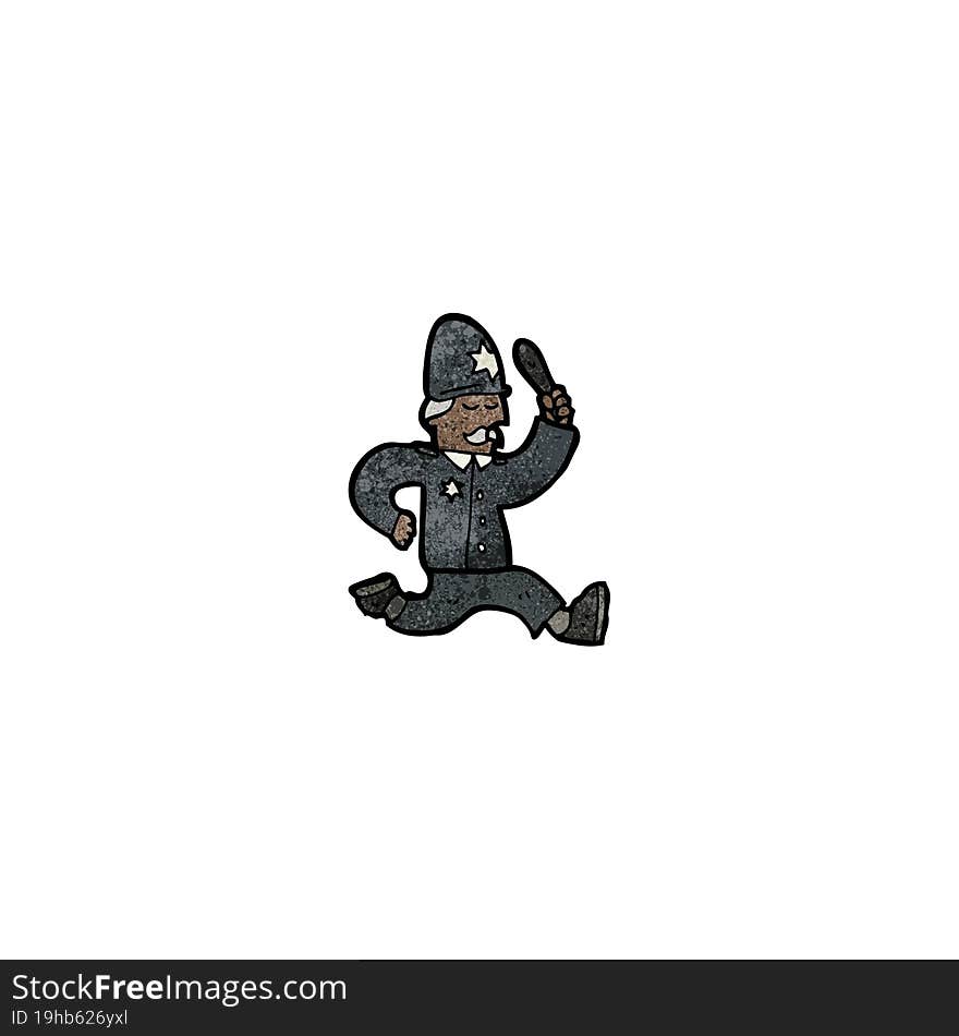 cartoon running policeman