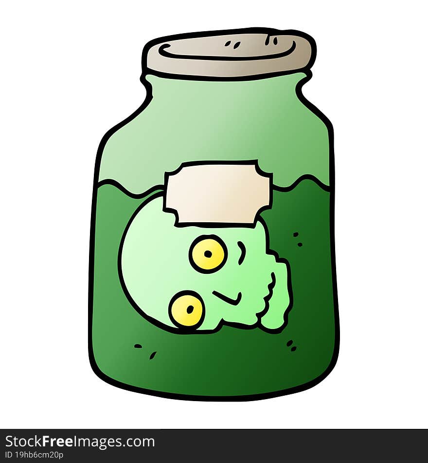 vector gradient illustration cartoon head in jar