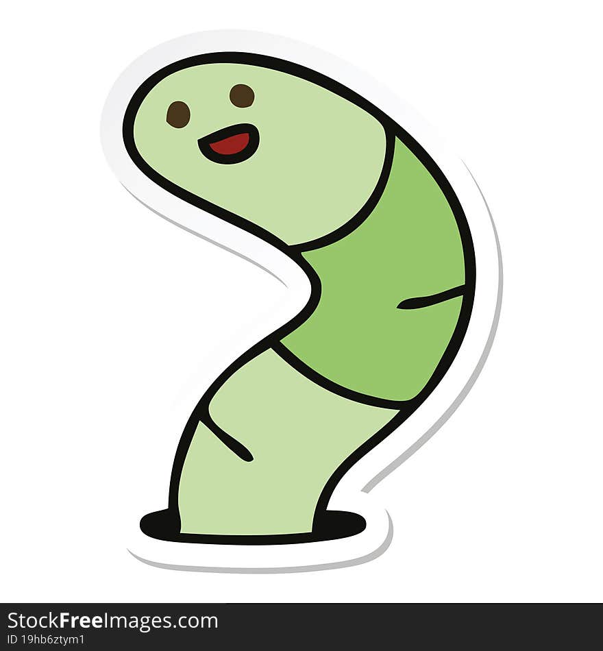 sticker of a quirky hand drawn cartoon snake