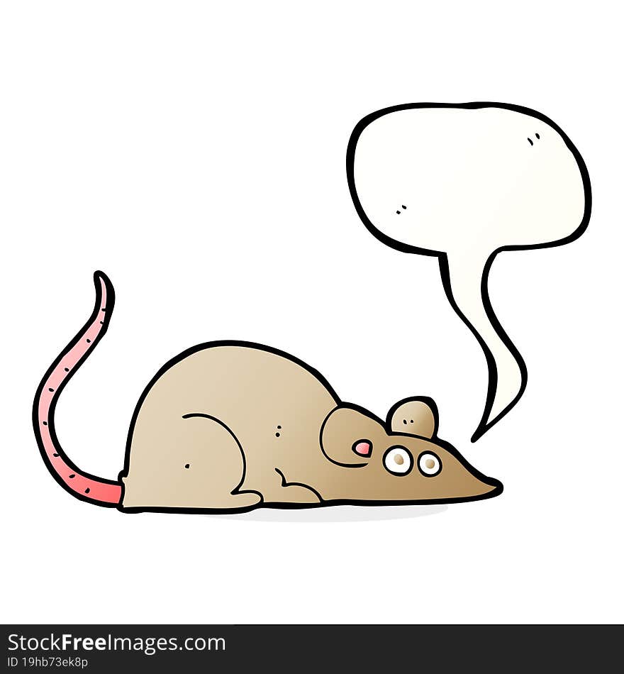 cartoon mouse with speech bubble