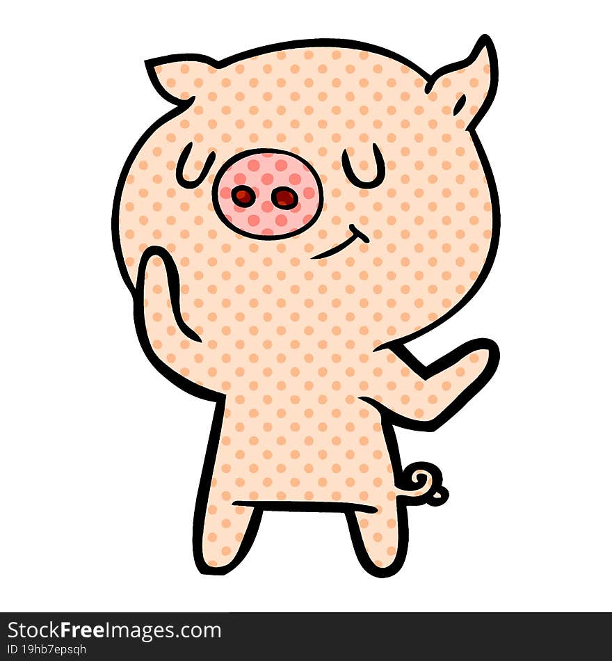 happy cartoon pig. happy cartoon pig