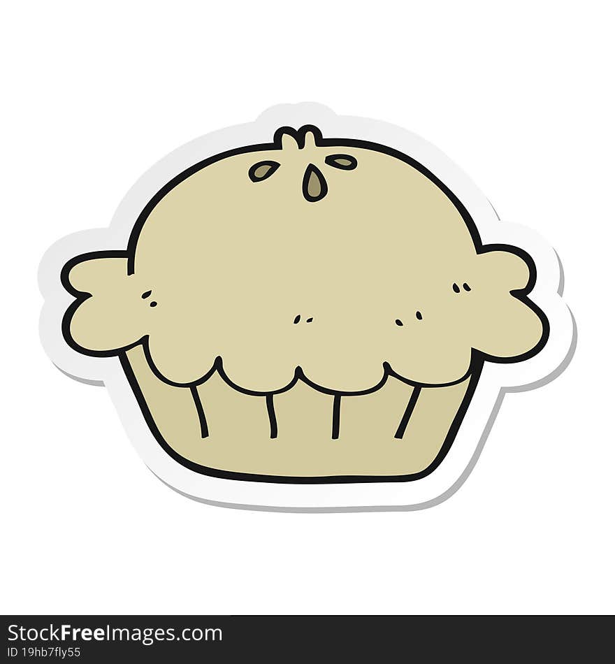 sticker of a cartoon pie