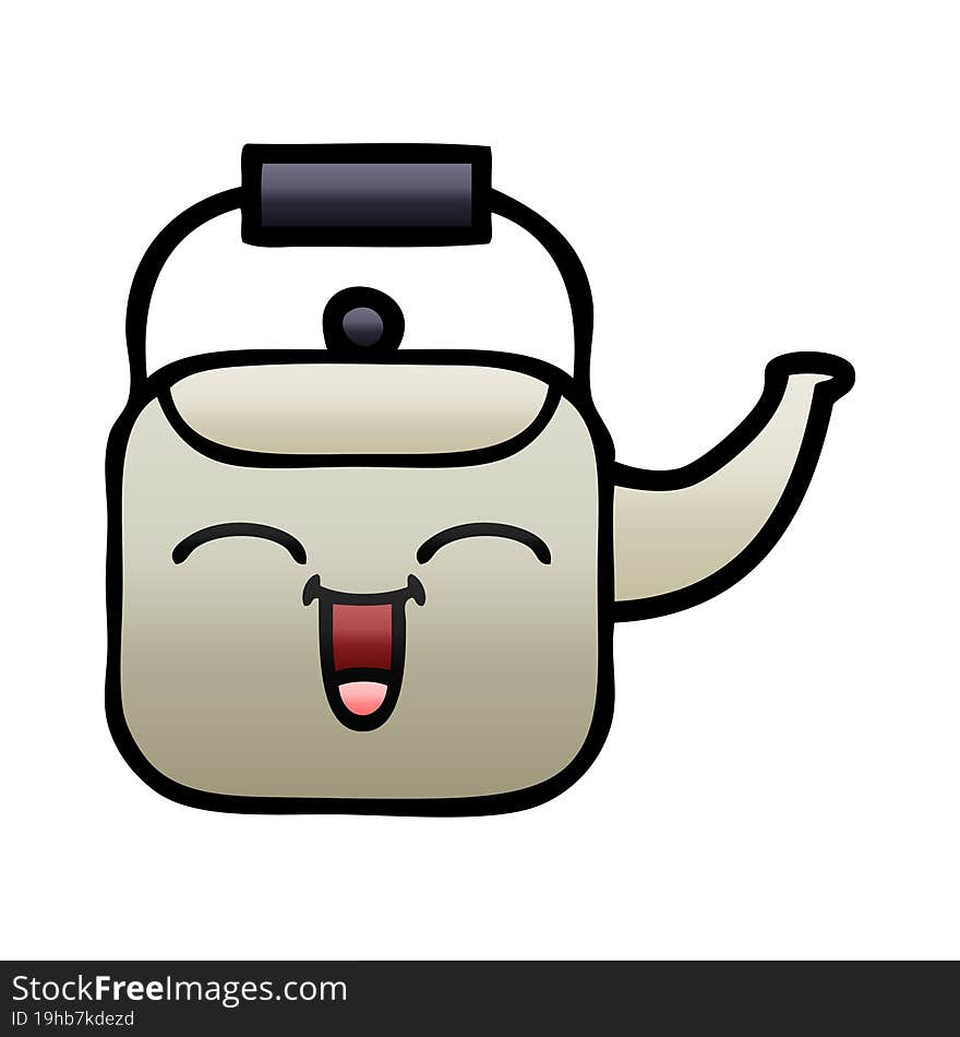 Gradient Shaded Cartoon Kettle