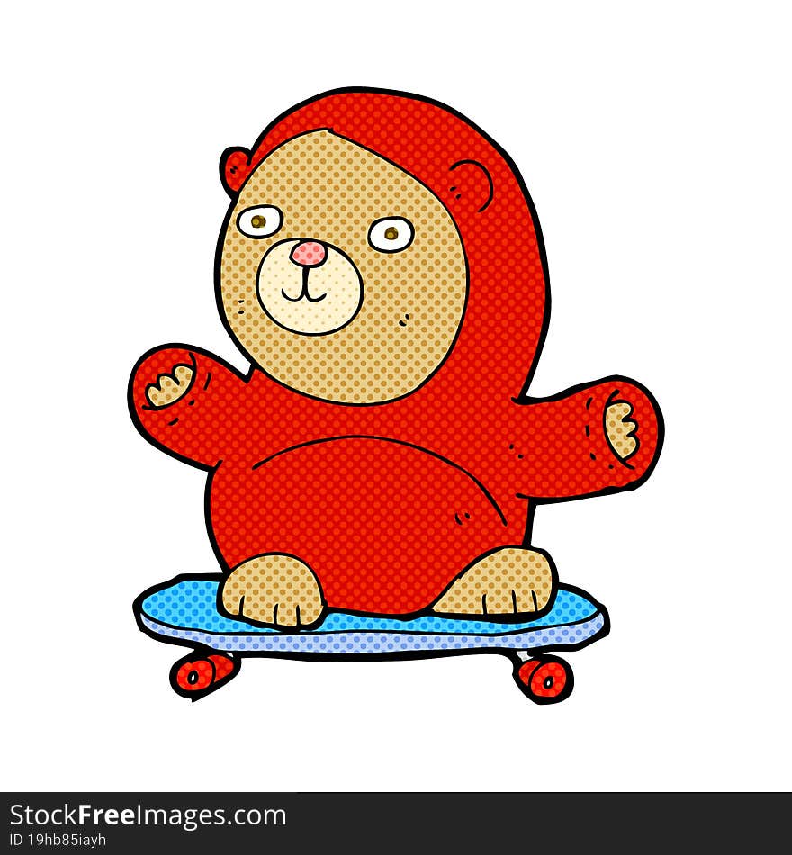 cartoon bear on skateboard