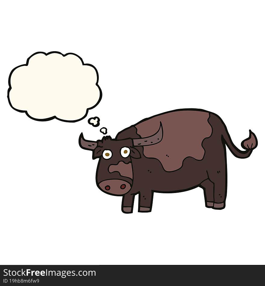 Cartoon Cow With Thought Bubble