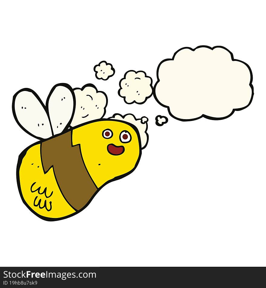 cartoon bee with thought bubble