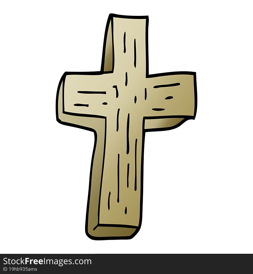 cartoon doodle wooden cross