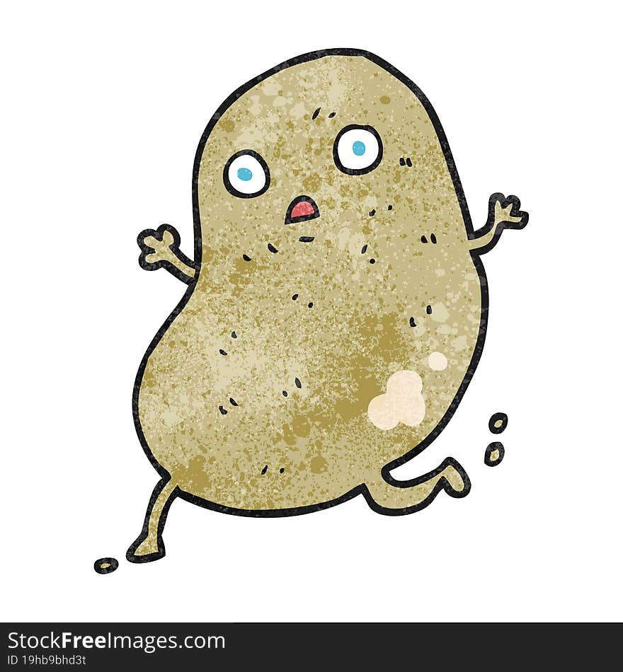 textured cartoon potato running